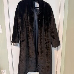 Abercrombie & Fitch Black Faux Fur Jacket